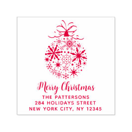 Weihnachts-Snowflake Bauble Name Rücksendeadresse Permastempel