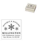 Weihnachts-Snowflake-Coupels Rücksendeadresse Gummistempel (Stempel)