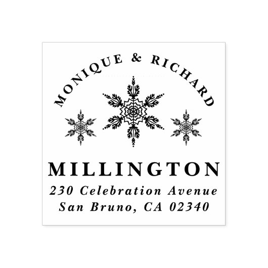 Weihnachts-Snowflake-Coupels Rücksendeadresse Gummistempel (Prägung)