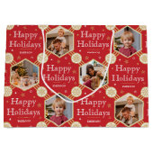 Weihnachts-Snowflake Foto Traditionelles Rotes Große Geschenktüte (Vorderseite)