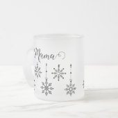Weihnachts-Snowflake Mama - bearbeitbare Mattierte Mattglastasse (Vorderseite Links)