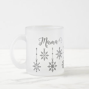 Weihnachts-Snowflake Mama - bearbeitbare Mattierte Mattglastasse