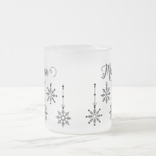Weihnachts-Snowflake Mama - bearbeitbare Mattierte Mattglastasse (Mittel)