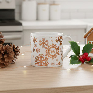 Weihnachts-Snowflake Monogram Niedlich-Weihnachtsg Espressotasse
