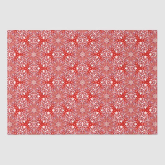 Weihnachts Snowflake Muster Red Luxus Seidenpapier (Vorderseite)