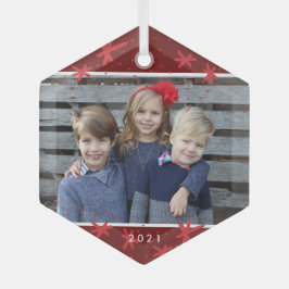Weihnachts Snowflake Sternexplosion Foto Ornament