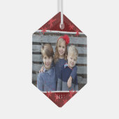 Weihnachts Snowflake Sternexplosion Foto Ornament (Vorderseite Rechts)