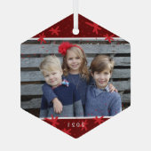 Weihnachts Snowflake Sternexplosion Foto Ornament (Rückseite)