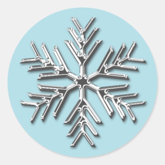 Weihnachts-Snowflake Weihnachtskarten Umschlag Sti Runder Aufkleber (Vorderseite)