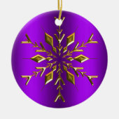 Weihnachts-Snowflakes Lila Weihnachten Keramik Ornament (Vorne)