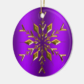 Weihnachts-Snowflakes Lila Weihnachten Keramik Ornament (Links)