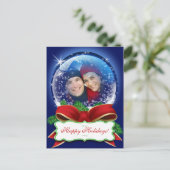 Weihnachts-Snowglobe Holiday Foto Personalisiert Feiertagspostkarte (Stehend Vorderseite)