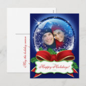 Weihnachts-Snowglobe Holiday Foto Personalisiert Feiertagspostkarte (Vorne/Hinten)