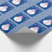 Weihnachts-Snowlady Jugging Snowballs Funny Geschenkpapier (Ecke)