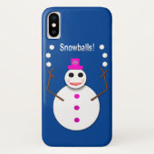 Weihnachts-Snowlady Juggling Snowballs Funny Case-Mate iPhone Hülle (Rückseite)
