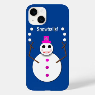 Weihnachts-Snowlady Juggling Snowballs Funny Case-Mate iPhone 14 Hülle