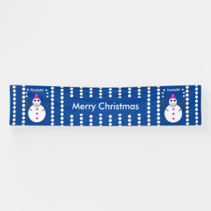 Weihnachts-Snowlady Juggling Snowballs Funny Custo Banner