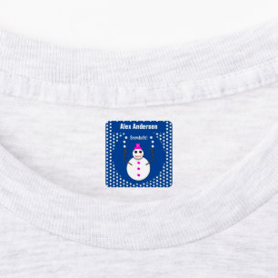 Weihnachts-Snowlady Juggling Snowballs Funny Custo Etiketten
