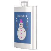Weihnachts-Snowlady Juggling Snowballs Funny Flachmann (Links)