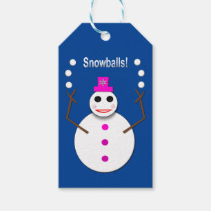 Weihnachts-Snowlady Juggling Snowballs Funny Geschenkanhänger