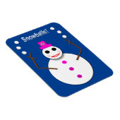 Weihnachts-Snowlady Juggling Snowballs Funny Magnet (Rechte Seite)