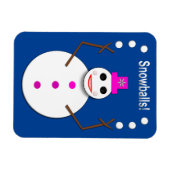 Weihnachts-Snowlady Juggling Snowballs Funny Magnet (Horizontal)