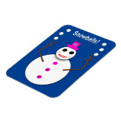 Weihnachts-Snowlady Juggling Snowballs Funny Magnet (Linke Seite)
