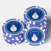 Weihnachts-Snowlady Juggling Snowballs Funny Pokerchips (Stapel)