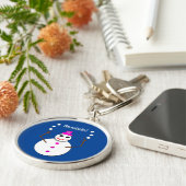 Weihnachts-Snowlady Juggling Snowballs Funny Schlüsselanhänger (Seite)