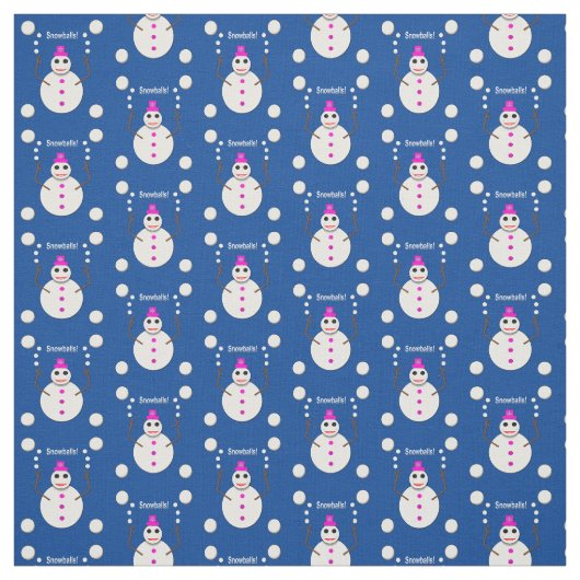 Weihnachts-Snowlady Juggling Snowballs Funny Stoff (Muster)