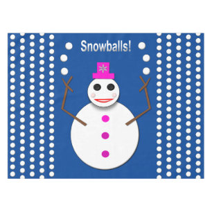 Weihnachts-Snowlady Juggling Snowballs Funny Tischdecke