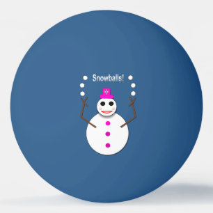 Weihnachts-Snowlady Juggling Snowballs Funny Tischtennisball