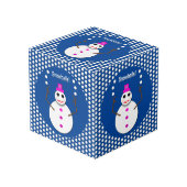 Weihnachts-Snowlady Juggling Snowballs Funny Würfel (Vorderseite Schrägansicht)