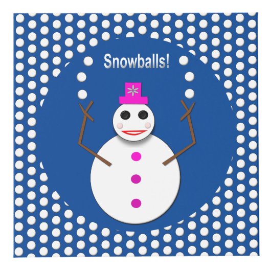 Weihnachts-Snowlady Juggling Snowballs Funny Würfel (Vorderseite)