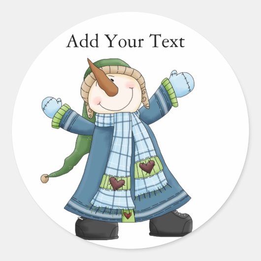 Weihnachts-Snowman-Aufkleber von SRF Runder Aufkleber (Vorderseite)