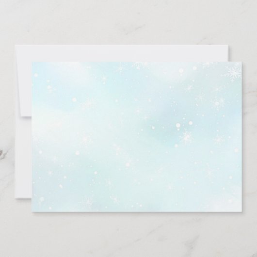 Weihnachts-Snowman Baby Dusche Party Foto Einladung (Rückseite)