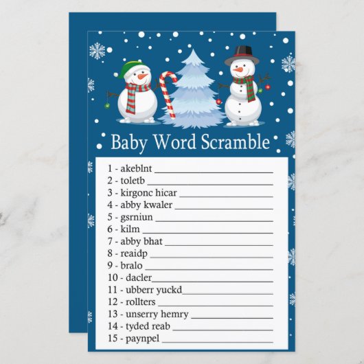 Weihnachts-Snowman-Baby-Wortspiel (Vorne/Hinten)