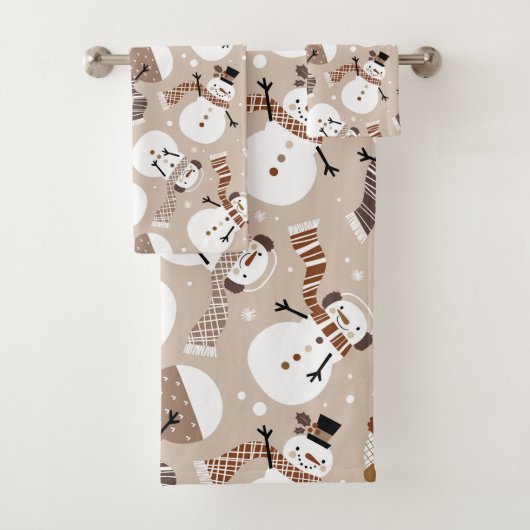 Weihnachts-Snowman-Badehandtuch-Set Badhandtuch Set (Insitu)