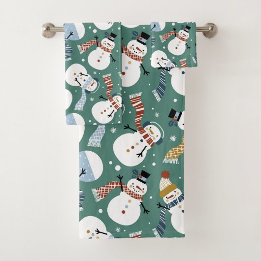 Weihnachts-Snowman-Badehandtuch-Set Badhandtuch Set (Insitu)