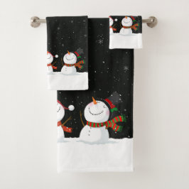 Weihnachts-Snowman-Badehandtuch-Set Badhandtuch Set
