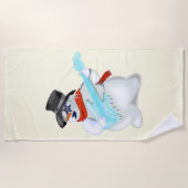 Weihnachts Snowman Beach Handtuch Gitarrist (Vorderseite)