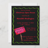 Weihnachts-Snowman Black Party Einladung (Rückseite)