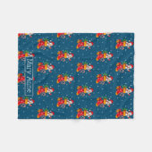 Weihnachts Snowman Candy Cane Pattern Snowflakes Fleecedecke (Vorderseite (Horizontal))