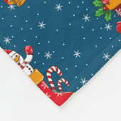 Weihnachts Snowman Candy Cane Pattern Snowflakes Fleecedecke (Ecke)