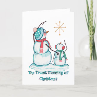 Weihnachts Snowman Card Religiöser Weihnachtsstern Feiertagskarte