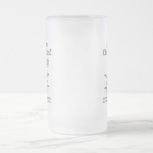 Weihnachts-Snowman-Design mit persönlicher Begrüßu Mattglas Bierglas (Mittel)