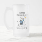 Weihnachts-Snowman-Design mit persönlicher Begrüßu Mattglas Bierglas (Links)