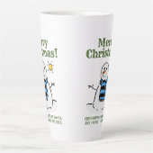 Weihnachts-Snowman-Design mit persönlicher Begrüßu Milchtasse (Vorderseite)