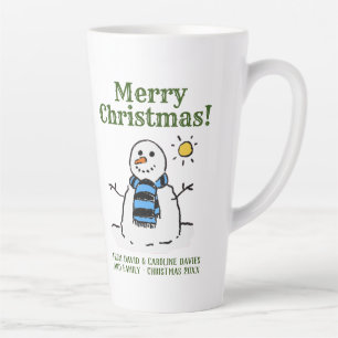 Weihnachts-Snowman-Design mit persönlicher Begrüßu Milchtasse