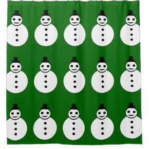 Weihnachts-Snowman-Duschvorhang lächeln Duschvorhang